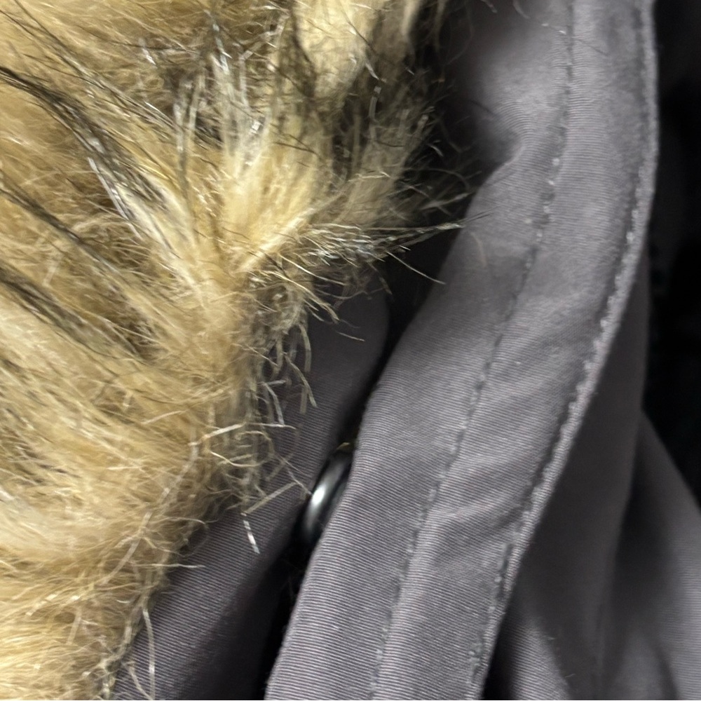 TNA Gray Parka Coat with Faux Fur Detachable Hood - Picture 13 of 13